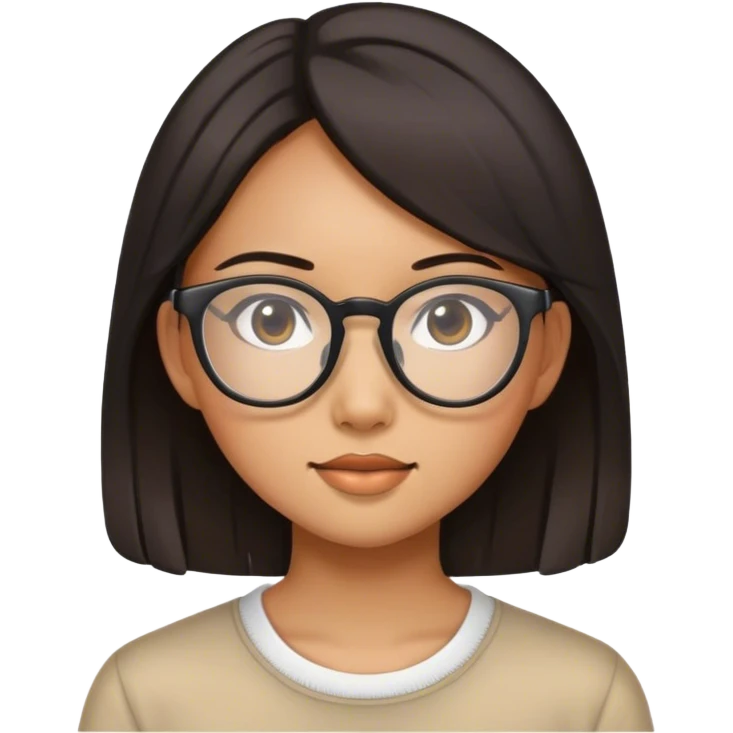 An asian girl with glasses emoji