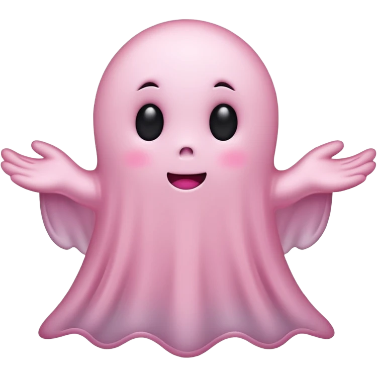 Soft pink cute ghost emoji