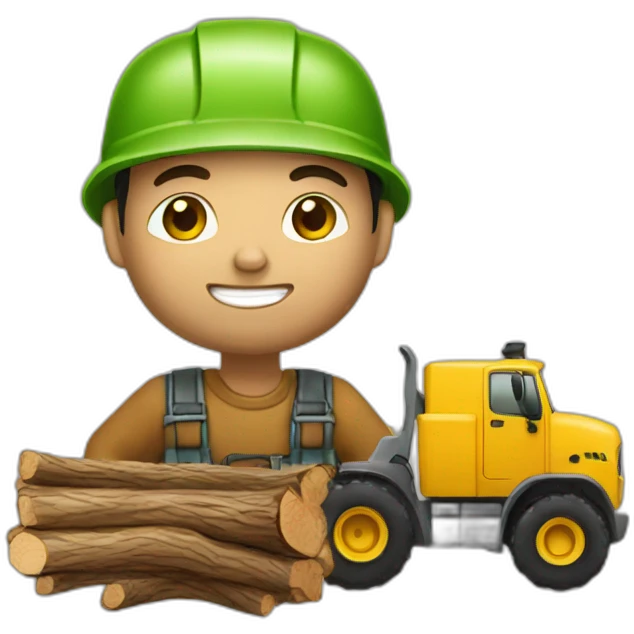 forest forwarder with timber emoji