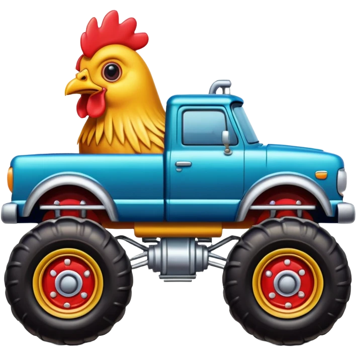 a chicken monster truck emoji