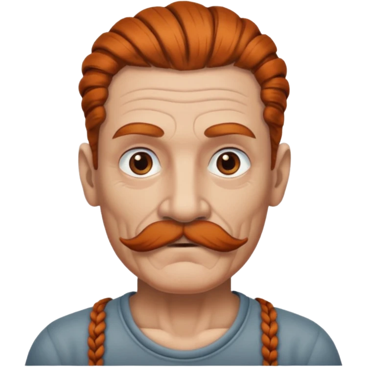 gray color mstache dark ginger braids man very gray mustache old very tattoed with the whitest mustache ever emoji