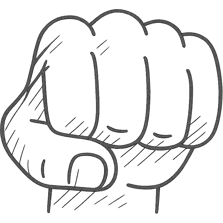 hand drawn outlined punch icon emoji