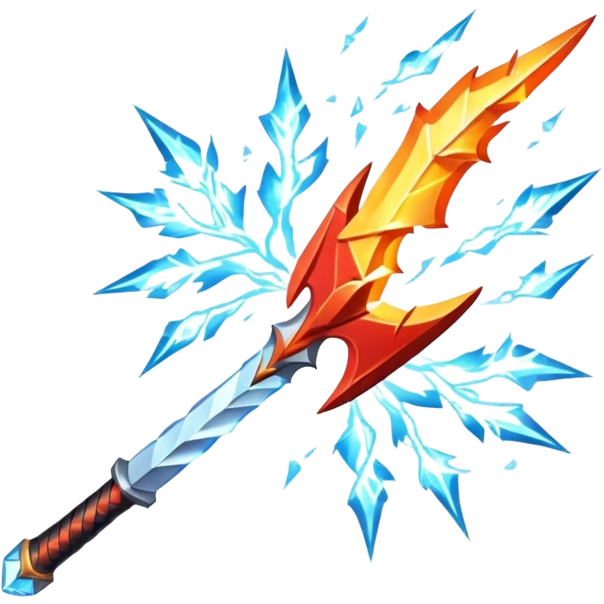 Fire sword x lightning x ice x wind emoji