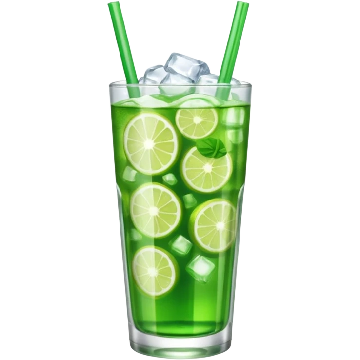 Japanese cream soda green on a glass with ice emoji