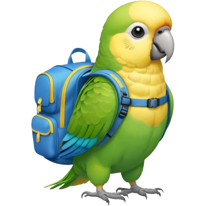 Parakeet with backpack emoji