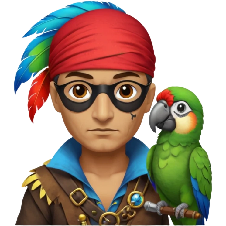 pirate and parrot emoji