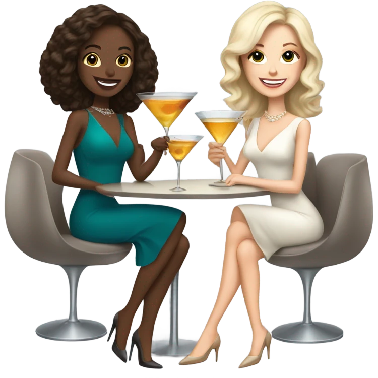 rich white women friends sipping martinis brunettes emoji