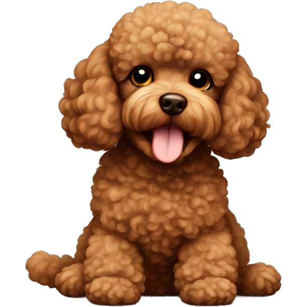 Brown toy poodle laying emoji