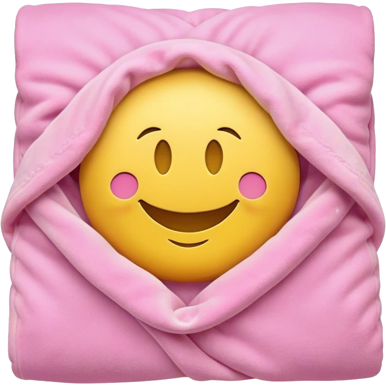 Smiley face emoji in pink blanket emoji