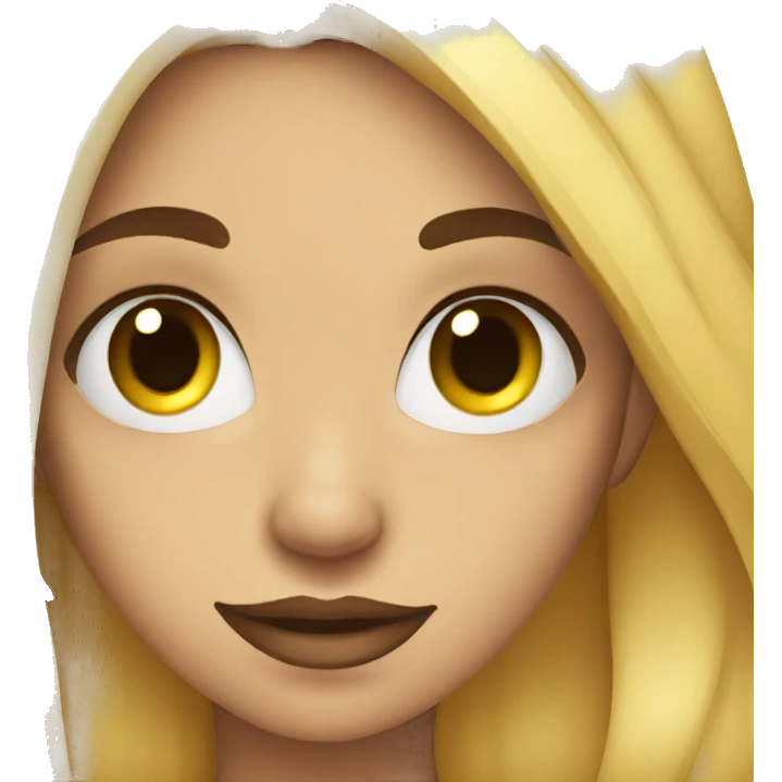 Yellow female emoji with dark blue hair, nose piercing, and sunflower colored eyes emoji