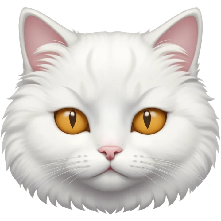 A white cat sitting with eyes closed emoji