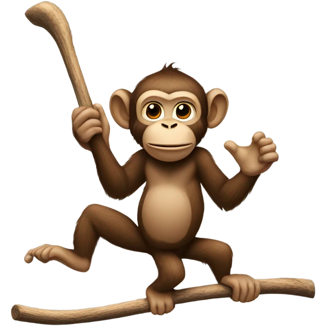 Monkey playing hockey on top of trees emoji