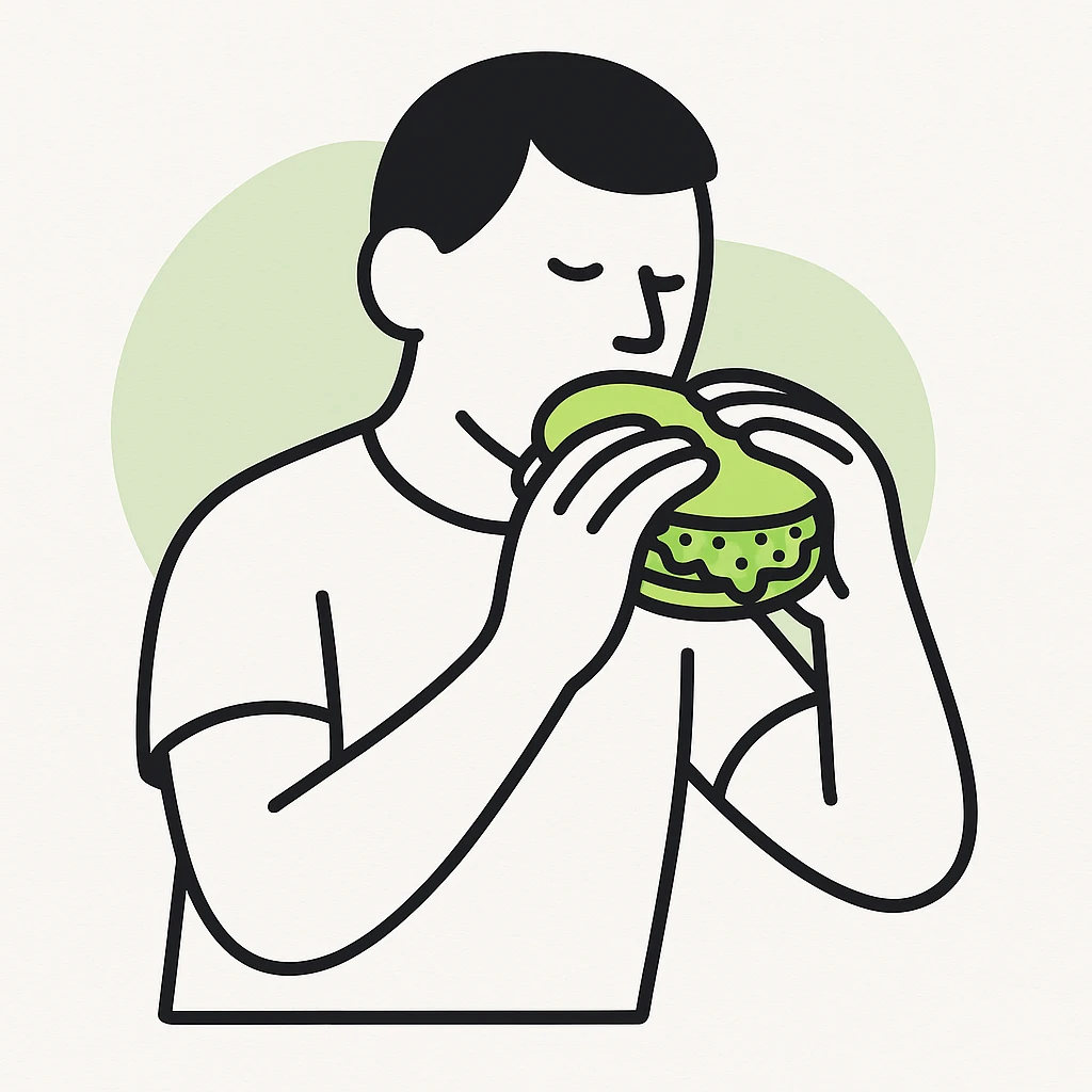 person eating sloppy joe emoji