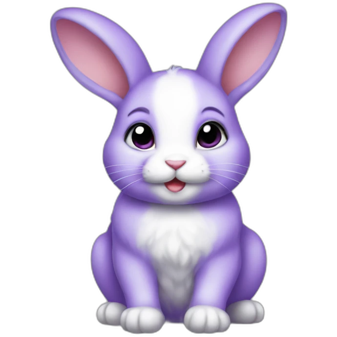 violet color baby rabbit emoji