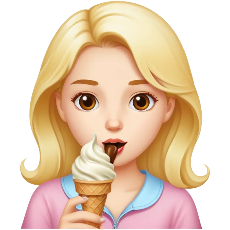 pretty girl ear ice cream  emoji