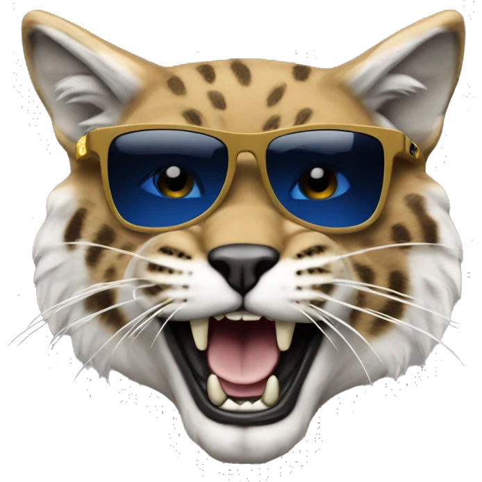 Montana state bobcat mascot muscular with sunglasses  emoji