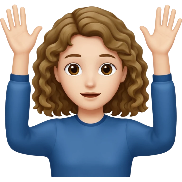 I am innocent hands up it was not me wavy hair emoji