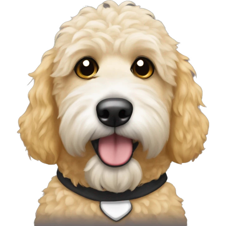 Goldendoodle wearing a penguin mask  emoji