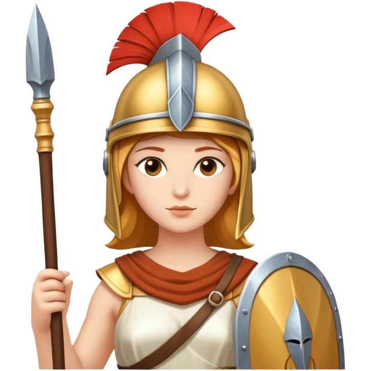 Goddess Athena with helmet and spear emoji