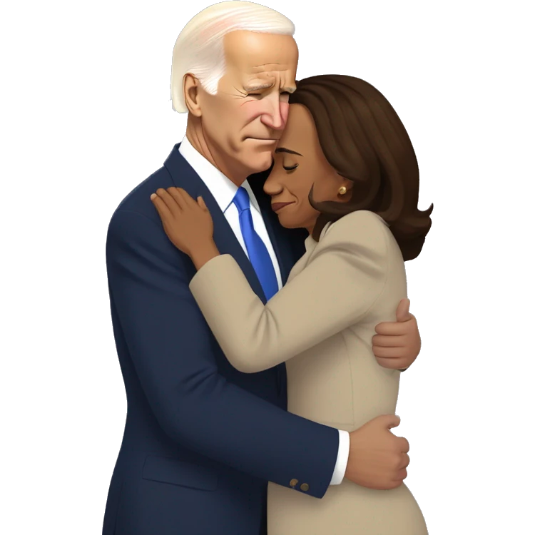 Joe Biden and Kamala Harris Hugging in tears and sadness  emoji