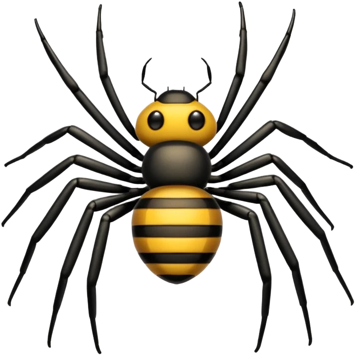 a spider with bee stripes emoji