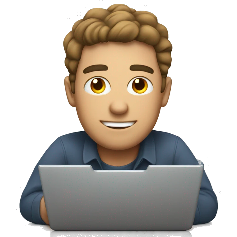 man with laptop rate with 5 stars emoji