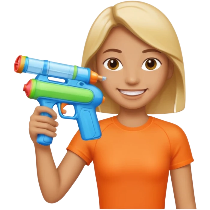 Smile holding water gun emoji