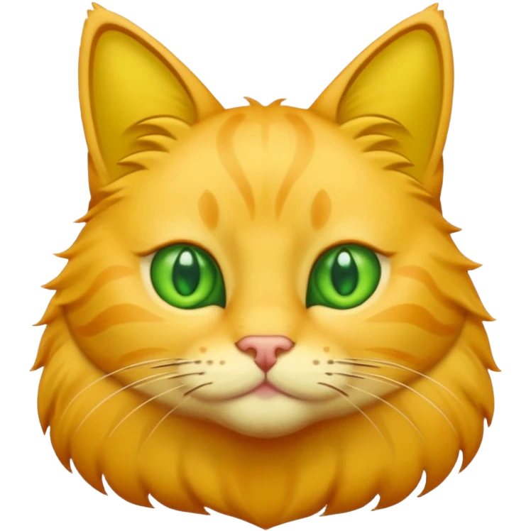 GATO AMARILLO SIN OREJAS VERDES emoji