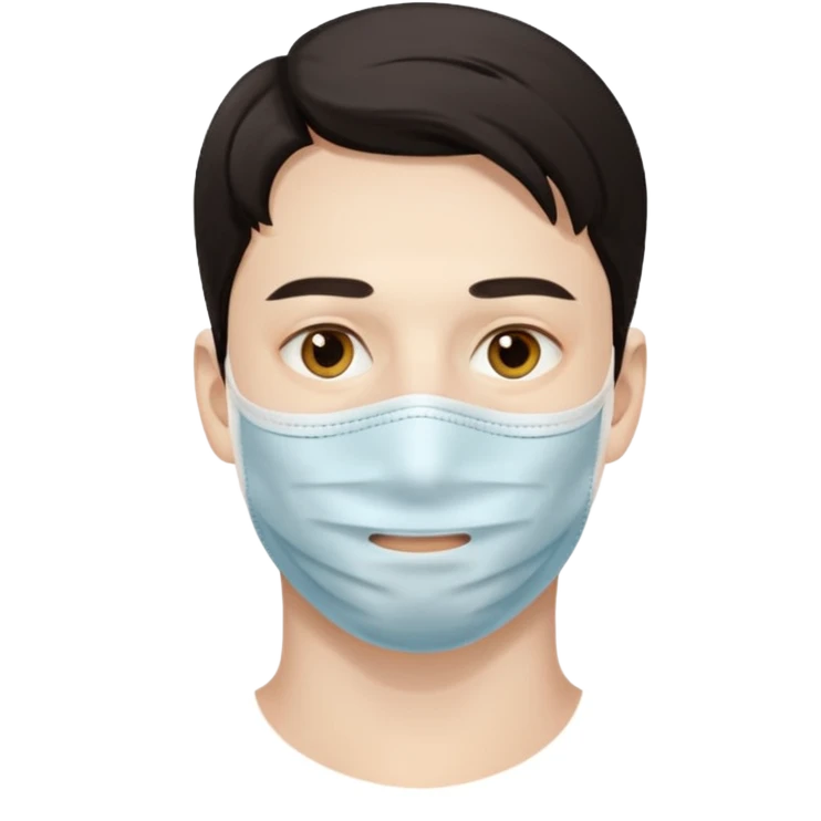  man, thin sheet face mask emoji
