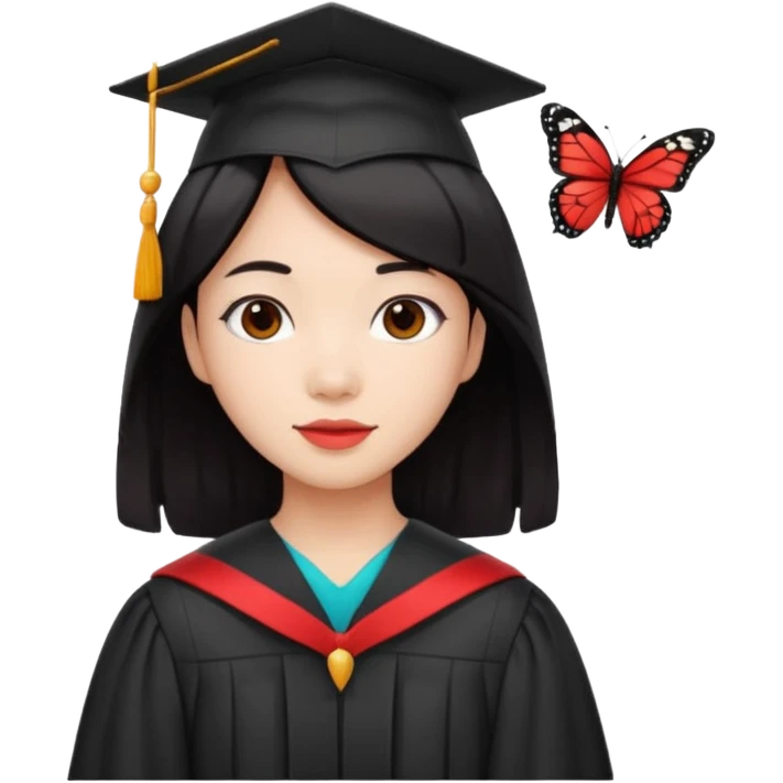 Graduate red filipino black hair with straight wavy hairclength butterfly haircut emoji