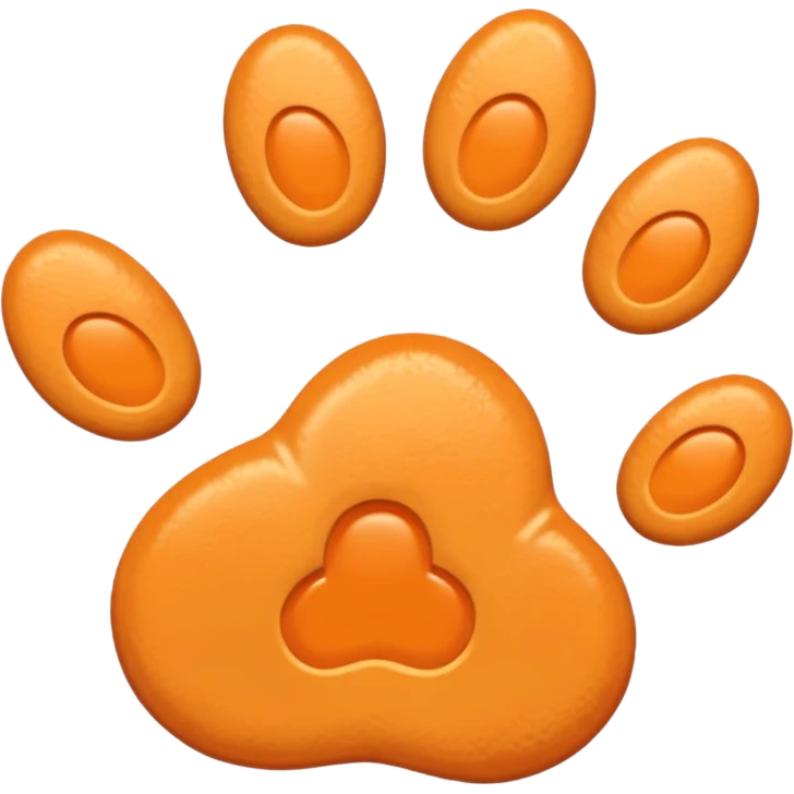 a pale pastel orange pawprint emoji