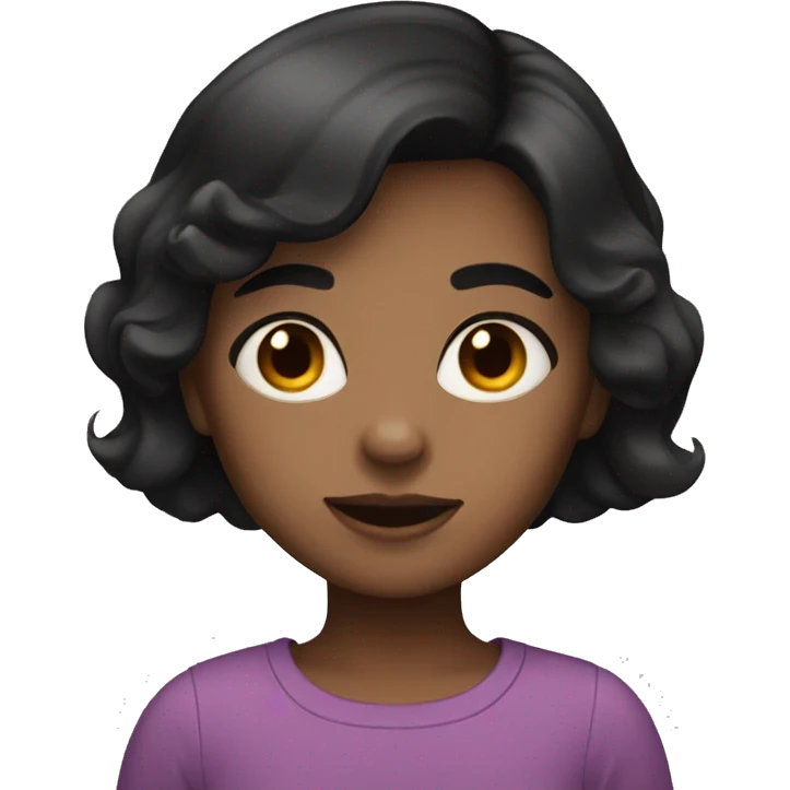 A girl with dark short hair emoji