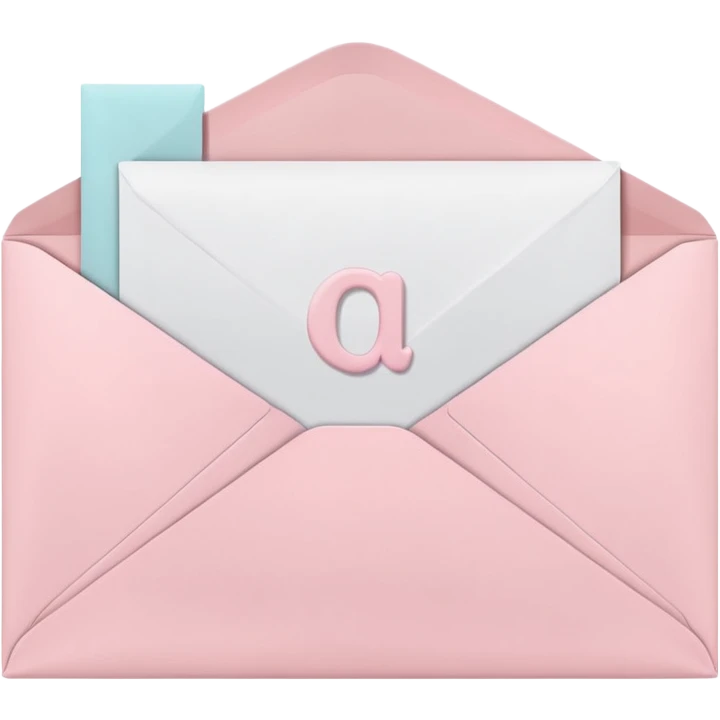 pastel pink envelope with a visible letter emoji