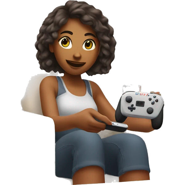 Self care girl playing nintendo switch emoji