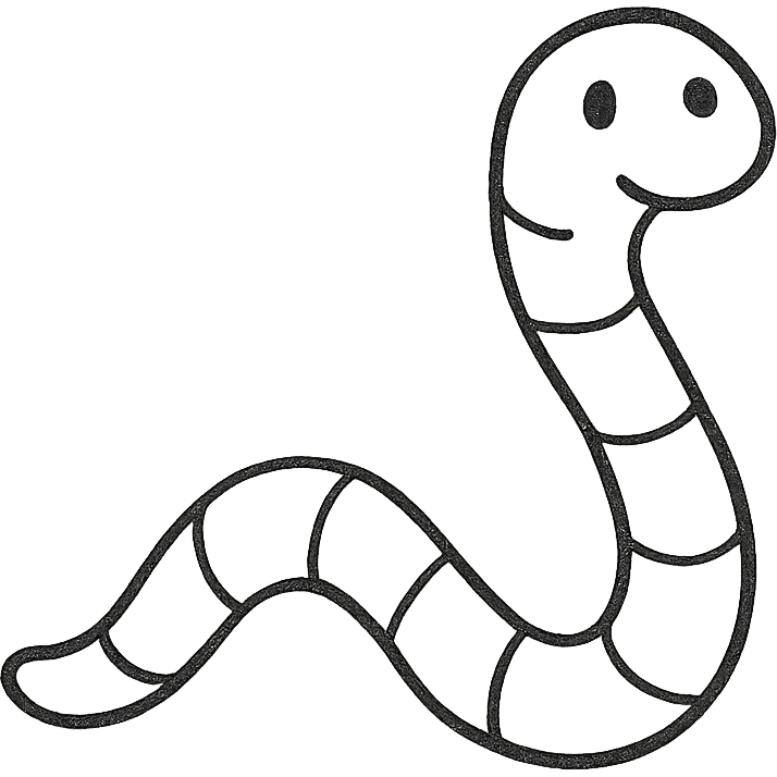 simple worm emoji