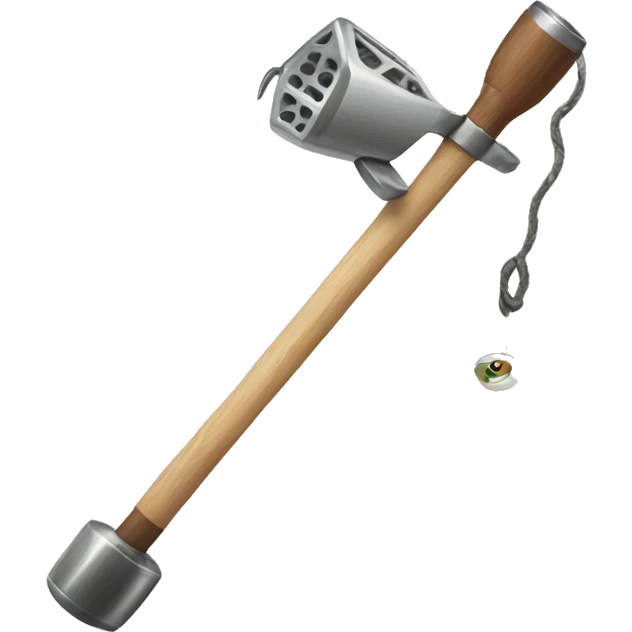 Hammer and fishing pole emoji