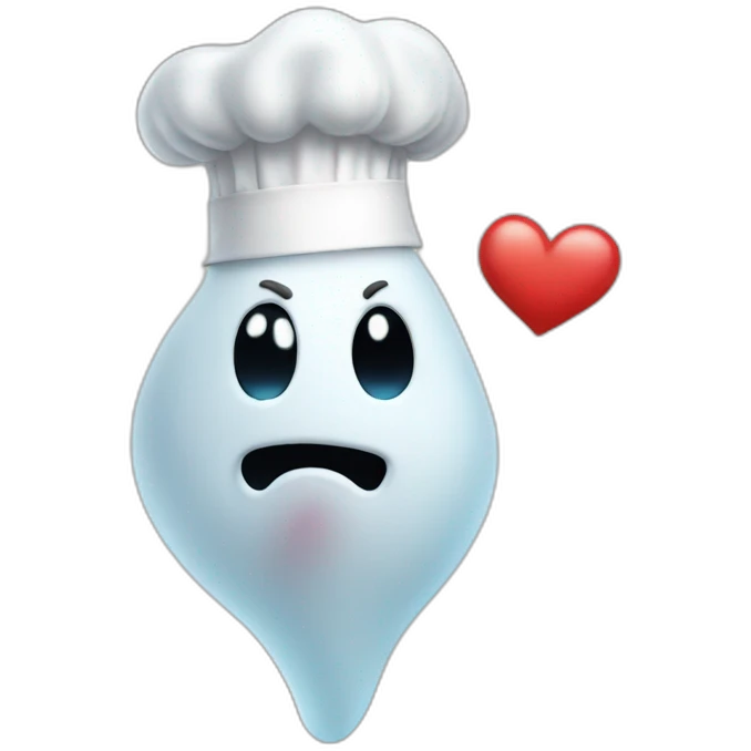ghost chef blowing kiss heart emoji