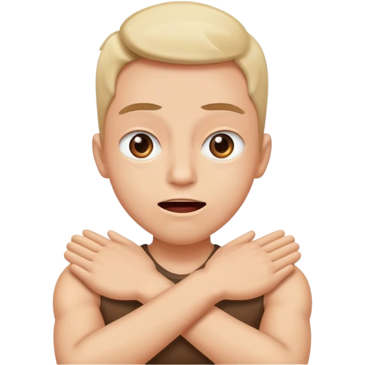 Human with arms crossed on neck eyes rolling mouth open emoji