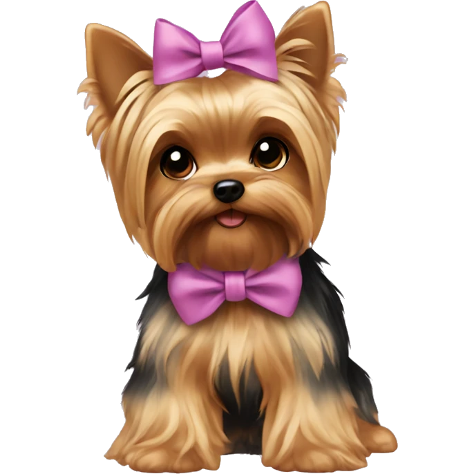 yorkie with a bow emoji