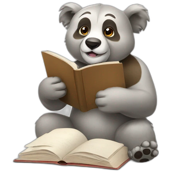 coala with book emoji