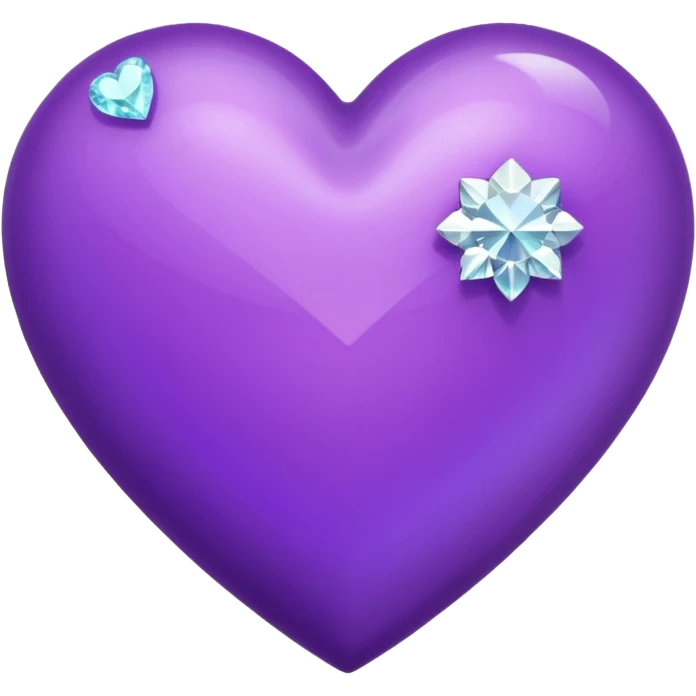 shiny 3d purple heart with diamonds emoji