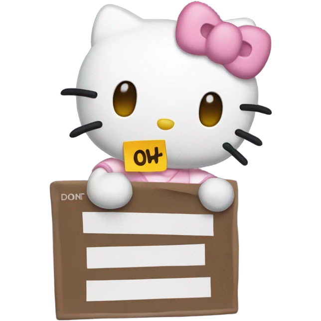 Hello kitty holding a sign that says “don’t crash out” emoji