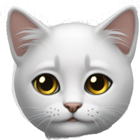 Белая кошка с черными ушками emoji