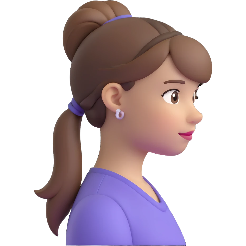 girl with brown hair and ponytail emoji
