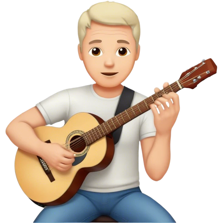 middle-aged man with light skin, musician, instrument, guitar, piano, violin, performance, music, playing, melody, talent, sound, notes, skilled, artist, creativity emoji