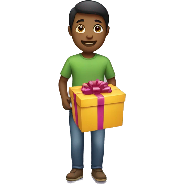 Someone buying gift emoji