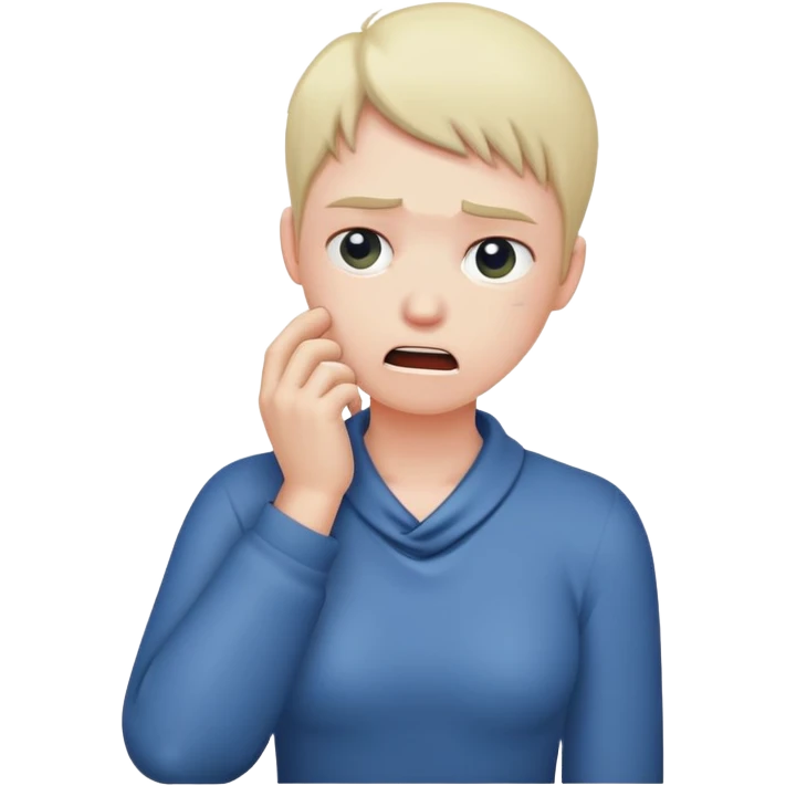 Annoyed hand around neck emoji