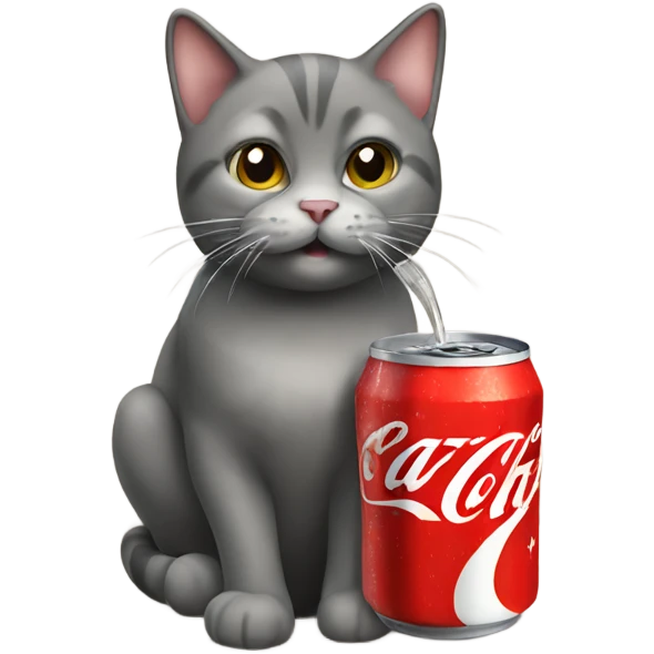Cat drinks Coke emoji