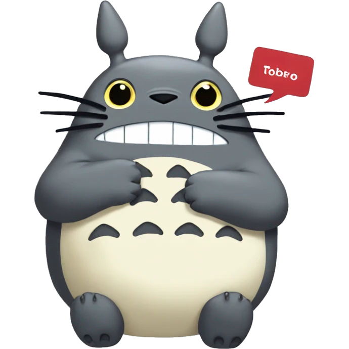 totoro with a card saying roberta emoji