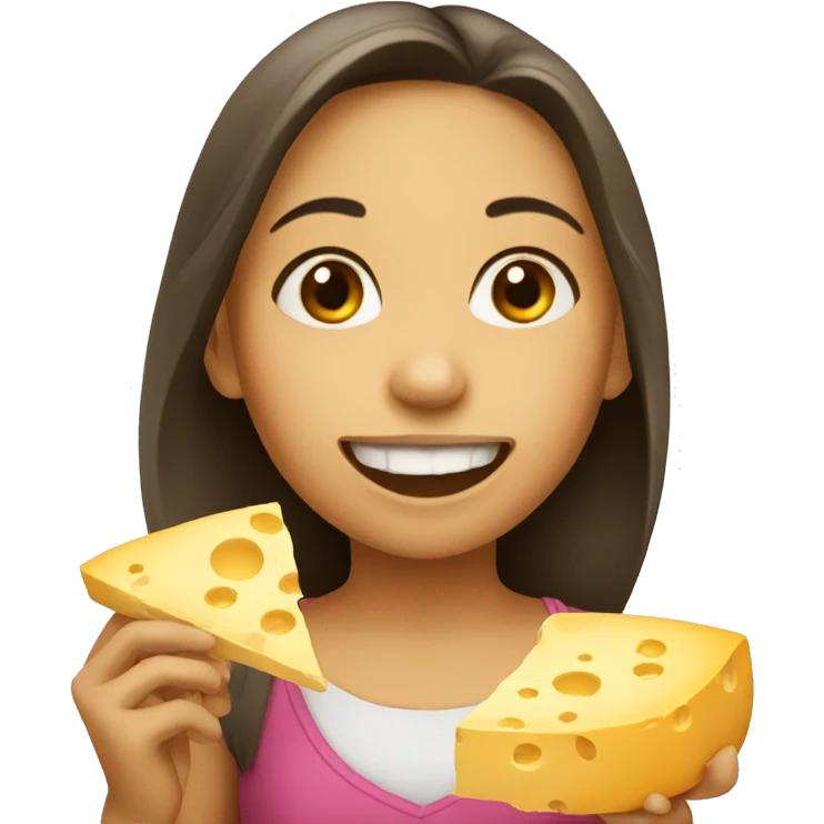 Girl eating cheese  emoji